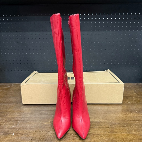 New W/ Box! Women's MIA Shoes Marysol Red Knee High Sexy Heeled Boots Size 6 - Picture 3 of 5